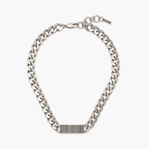 Marc Jacobs Barcode Monogram ID Chain Necklace Strieborne | EAIYON502