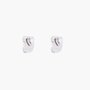 Marc Jacobs Charmed Heart Stud Earrings Strieborne | CJANSZ792