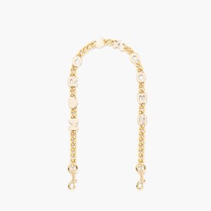 Marc Jacobs Heart Charm Chain Shoulder Remienkove Biele Zlate | OJVILS216