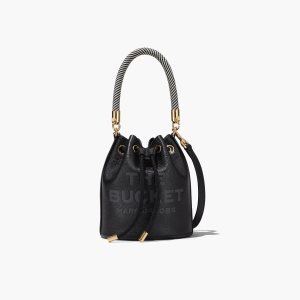 Marc Jacobs Kozene Bucket Bag Čierne | JIQVBL728