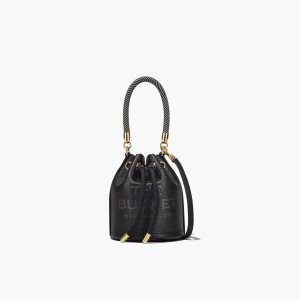 Marc Jacobs Kozene Micro Bucket Bag Čierne | OZQDFG410