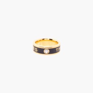 Marc Jacobs Medallion Ring Čierne Zlate | DNLRIU345