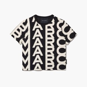 Marc Jacobs Monogram Baby Tee Čierne Biele | XFHRUS698