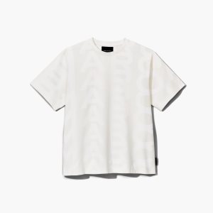 Marc Jacobs Monogram Big Tee Biele | FXKOJL345