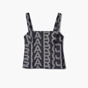 Marc Jacobs Monogram Denim Bustier Top Modre | PXNUEQ879