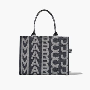 Marc Jacobs Monogram Denim Large Tote Modre | UYIQWJ679
