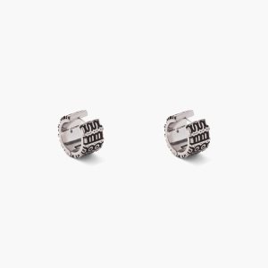 Marc Jacobs Monogram Engraved Hoops Strieborne | GFJPCY137