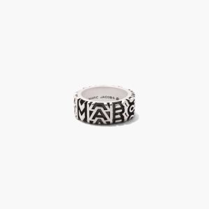 Marc Jacobs Monogram Engraved Ring Strieborne | CWZKVN054