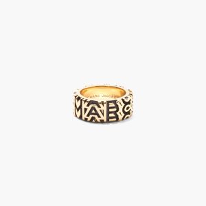 Marc Jacobs Monogram Engraved Ring Zlate | RDQUVH453