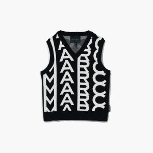 Marc Jacobs Monogram Knit Vest Čierne Biele | SCUMPX975