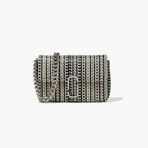 Marc Jacobs Monogram Kozene J Marc Shoulder Bag Čierne Biele | GINLHY540