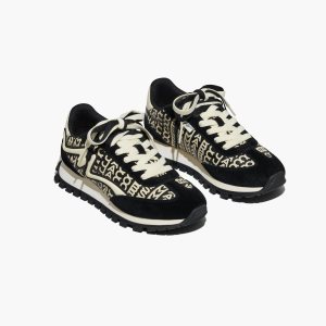 Marc Jacobs Monogram Kozene Jogger Čierne Biele | KEGFVJ193