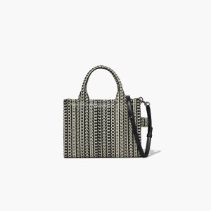 Marc Jacobs Monogram Kozene Mini Tote Čierne Biele | EXMSGK045
