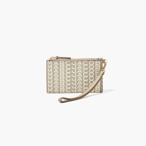 Marc Jacobs Monogram Kozene Top Zip Wristlet Hnedožltý | TZFECK096