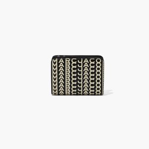 Marc Jacobs Monogram Mini Compact Wallet Čierne Biele | UDVECY108