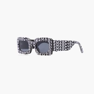 Marc Jacobs Monogram Rectangular Sunglasses Čierne Biele | LSAYQX248