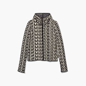 Marc Jacobs Monogram Scuba Zip Up Čierne Biele | ZNQGJU415