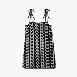 Marc Jacobs Monogram Terry Apron Saty Čierne Biele | CEGMYQ628