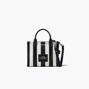 Marc Jacobs Pruhované Mini Tote Bag Čierne Biele | JAFBUR923