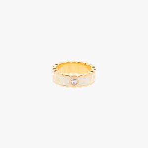 Marc Jacobs Scallop Medallion Ring Krém Zlate | AOZHNI603